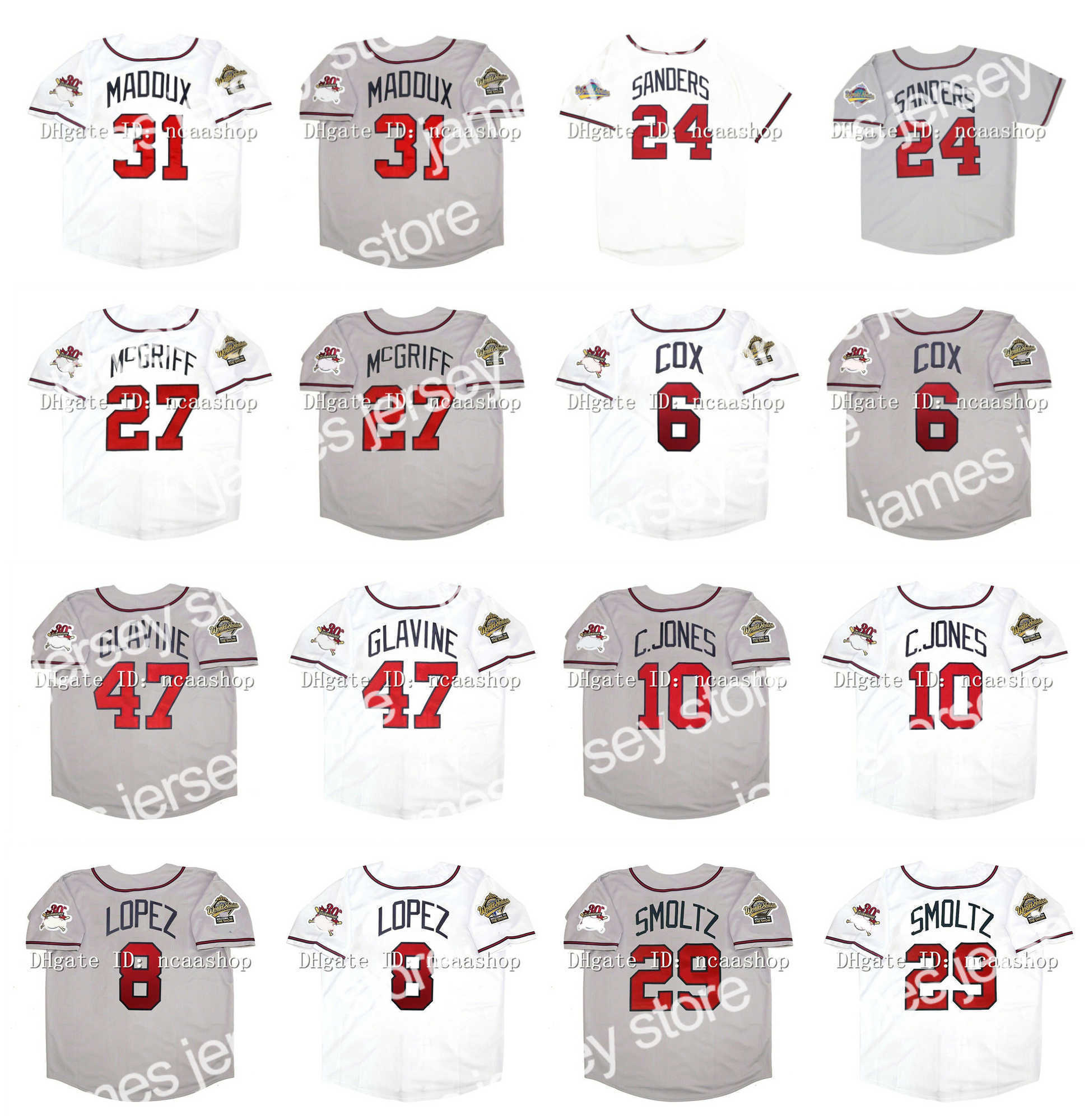 College Baseball Wears Vintage 1995 World Series Baseball Jersey Chipper Jones Deion Sanders Greg 31 Maddux Fred McGriff Bobby Cox Tom Glavine Javy Lopez John, As pic
College Baseball Wears Vintage 1995 World Series Baseball Jersey Chipper Jones Deion Sanders Greg 31 Maddux Fred McGriff Bobby Cox Tom Glavine Javy Lopez John, As pic