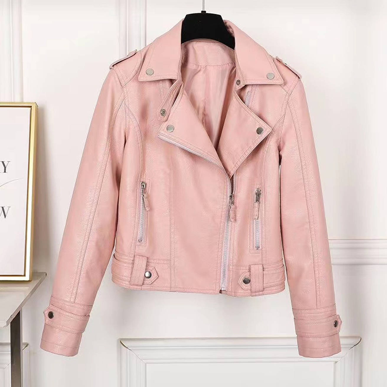 Womens Jackets Woman Coats Autumn Spring Style Slim For Lady Genuine Leather Jacket Designer Coat E618