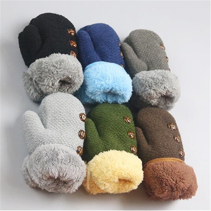 Children s Finger Gloves Autumn and Winter Baby Mitten Knitted Children Warm Rope 1 3 Years 221118