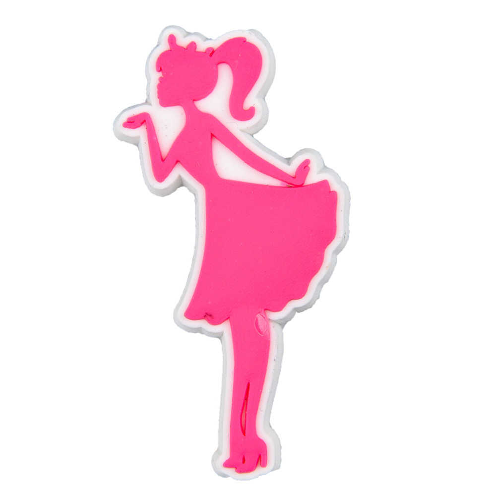 1Pcs Pink Princess shoe Charms PVC Shoe Decorations for Clogs Sandals Wristband Accessories Kids Girls Holiday Party Gifts
