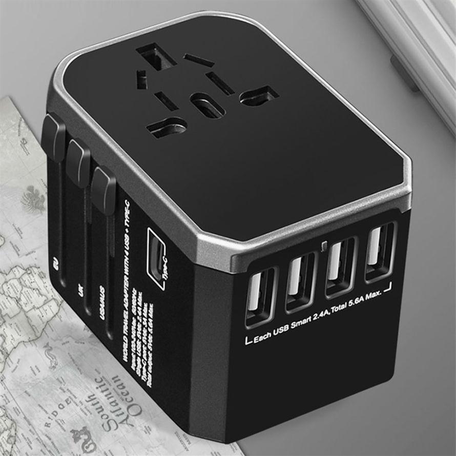 4 USB 2000W 5 6A Type C multi socket universal travel adapter plug converter For US UK AU EU Power Plug Adaptor233m1791408