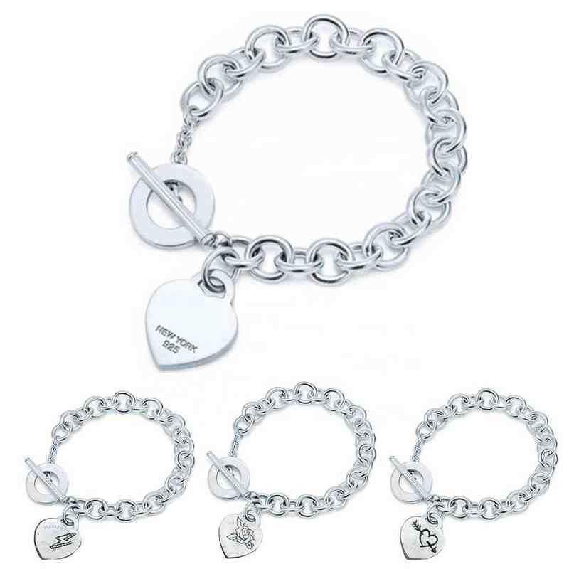 New Heart-shaped Bracelet S925 Sterling Silver 1 1 Womens Bracelet Tf Style Buckle Pendant Rose Bright Love Bracelet G220510
New Heart-shaped Bracelet S925 Sterling Silver 1 1 Womens Bracelet Tf Style Buckle Pendant Rose Bright Love Bracelet G220510