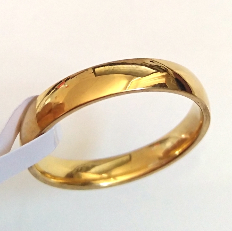 Band Rings Bulk Lots 50PCS Gold Plate 4mm Couple Stainless Steel Fashion Lover's Wedding Jewelry Anniversary Gift Wholesale 221119