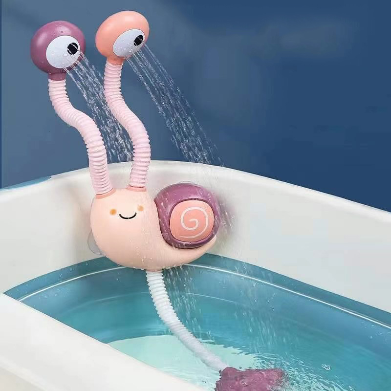 Bath Toys Water Game Snail Spraying Faucet Shower Electric Spray Toy For Baby time room Kids 221118