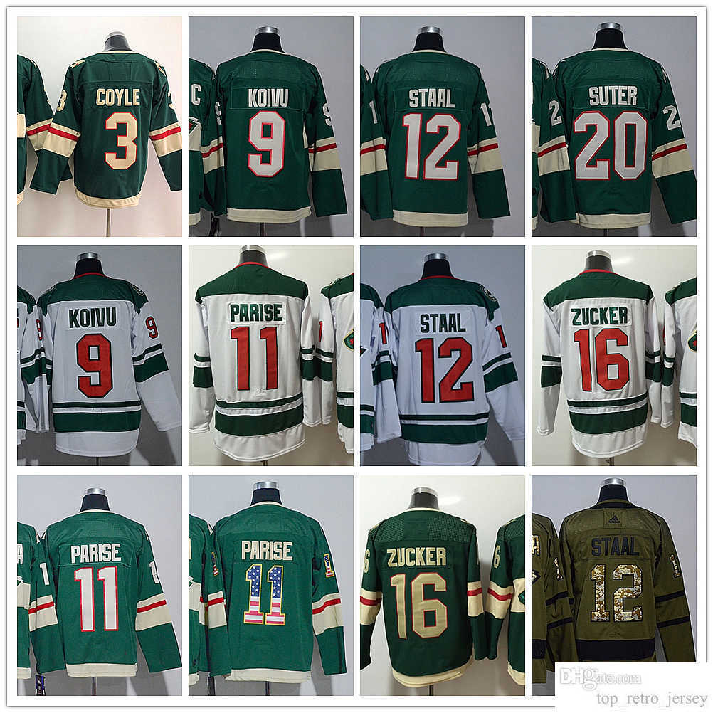Minnesota''Wild''New Retro Ice Hockey Jerseys 3 Charlie Coyle 9 Mikko Koivu 11 Zach Parise 12 Eric Staal 16 Jason Zucker 20 Ryan Suter Jersey, Same as picture (with team name)
Minnesota''Wild''New Retro Ice Hockey Jerseys 3 Charlie Coyle 9 Mikko Koivu 11 Zach Parise 12 Eric Staal 16 Jason Zucker 20 Ryan Suter Jersey, Same as picture (with team name)
