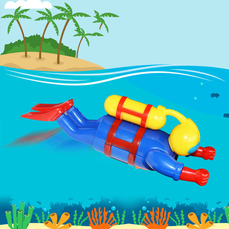 Bath Toys Baby Swimmers Scuba Diver Funny Wind Up Clockwork For Children Shower Cute Kids Gift 221118