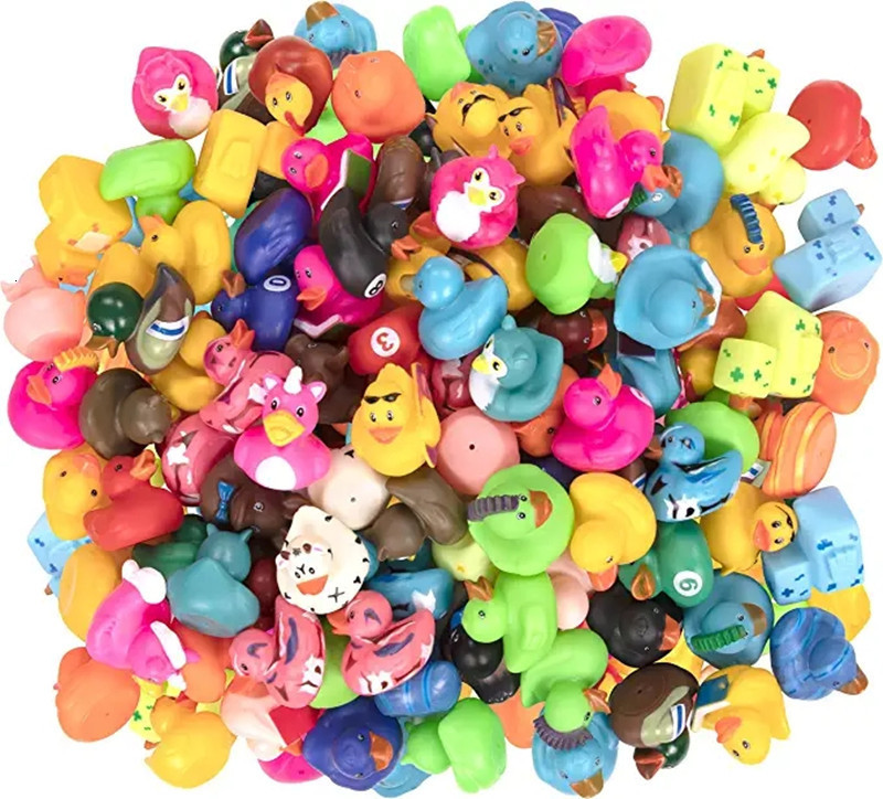 Bath Toys 5 100pcs Rubber Duck Kids And Toddler Toy Birthday Baby Shower School Classroom Gift Summer Beach Pool Activity 221118