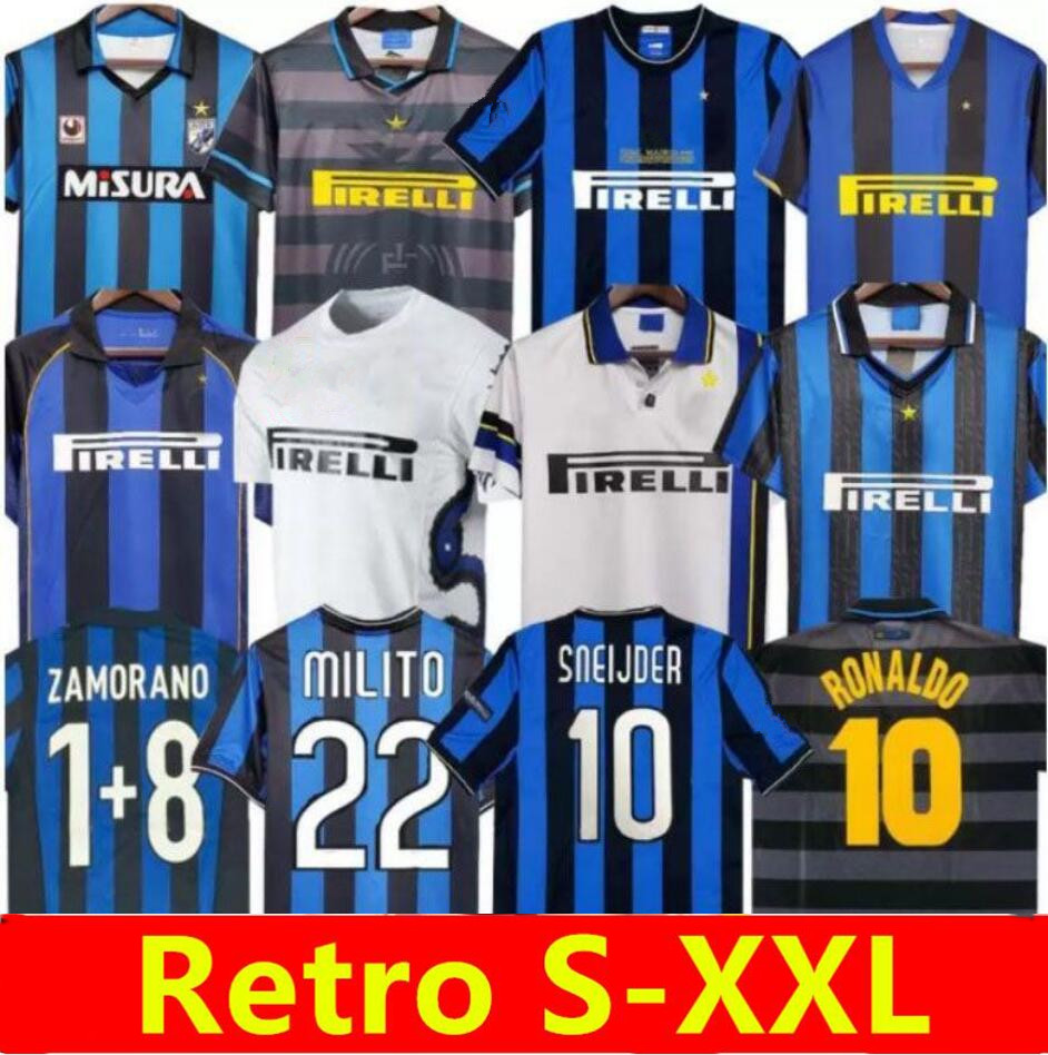 finals 2009 milito sneijder zanetti retro soccer jersey etoo football 97 98 99 01 02 03 djorkaeff baggio adriano milan 10 11 07 08 09 inter batistuta zamorano home away