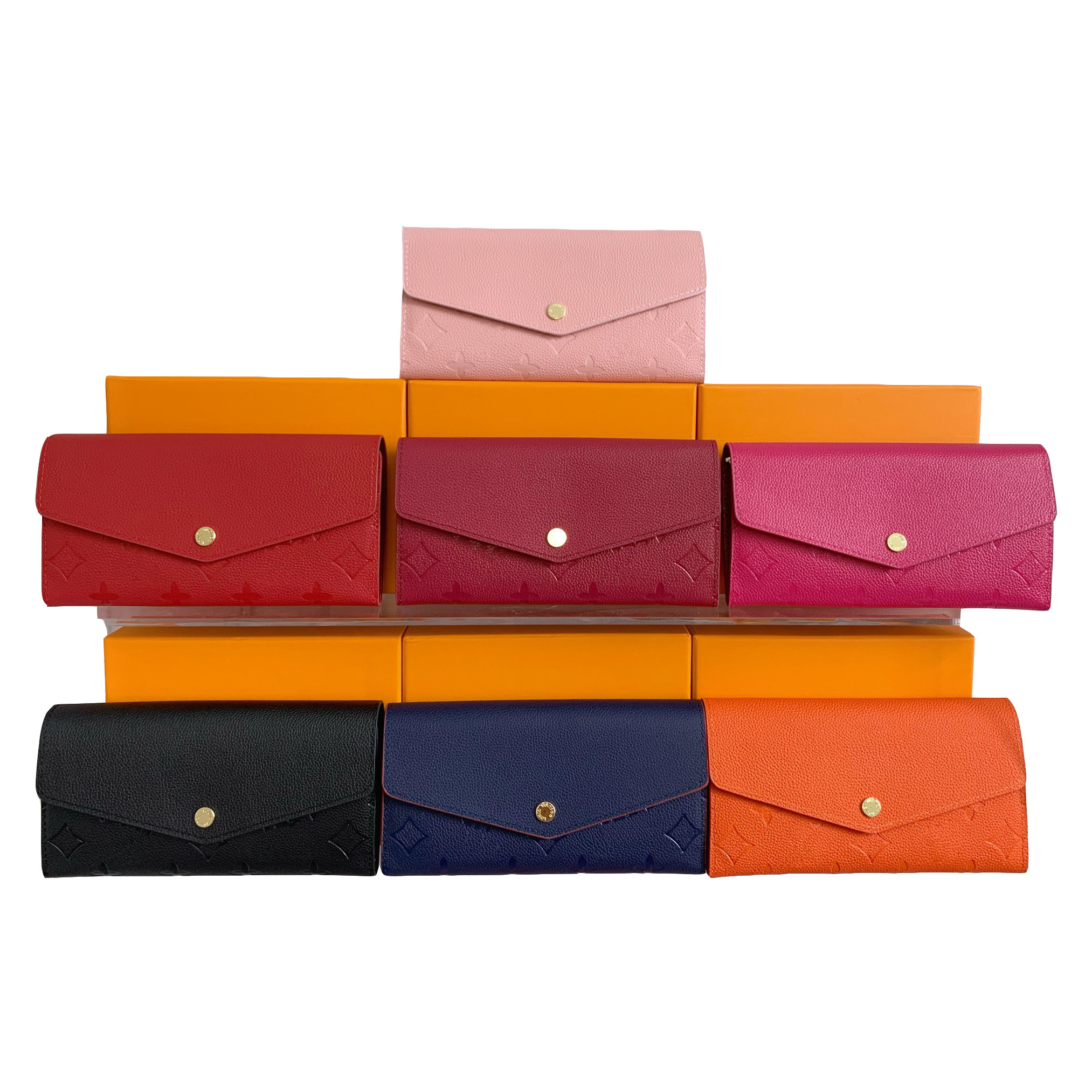 Women SARAH Long Wallets Solid Color Relief Flowers Handbag Luxurys Designers Bag Ladies Travel Wallet Coin Purse With original box, Red
Women SARAH Long Wallets Solid Color Relief Flowers Handbag Luxurys Designers Bag Ladies Travel Wallet Coin Purse With original box, Red