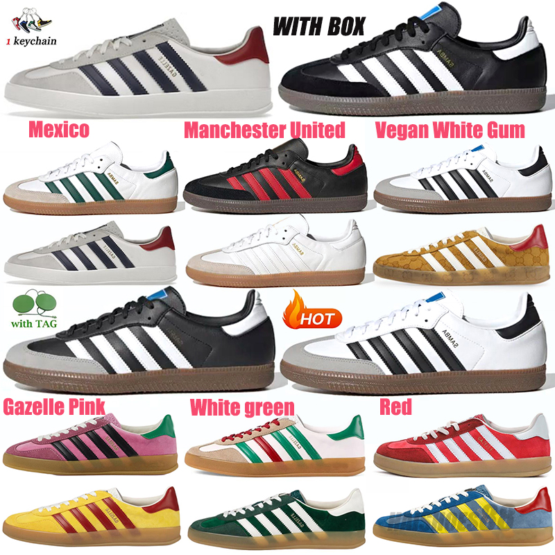 2023 With BOX Gazelles Samba Running Shoes Vegan Black Gum Women Mens White Yellow Red Green Pink Gazelle Trainers Sneakers ERU 36-45
2023 With BOX Gazelles Samba Running Shoes Vegan Black Gum Women Mens White Yellow Red Green Pink Gazelle Trainers Sneakers ERU 36-45