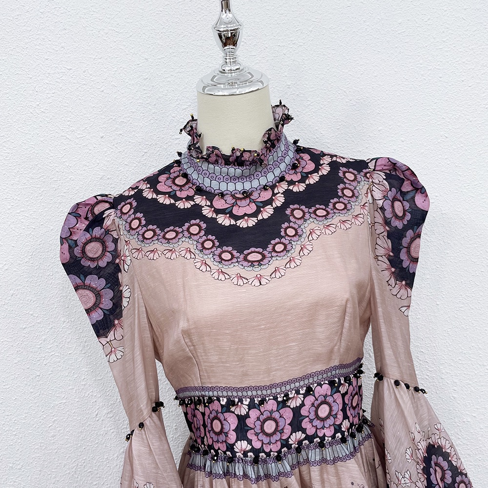 Casual Dresses Australian Designer Designed Purple Beaded High Neck Print Short Dress
Casual Dresses Australian Designer Designed Purple Beaded High Neck Print Short Dress