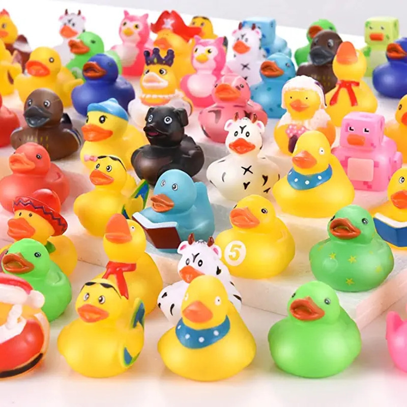 Bath Toys 5 100pcs Rubber Duck Kids And Toddler Toy Birthday Baby Shower School Classroom Gift Summer Beach Pool Activity 221118