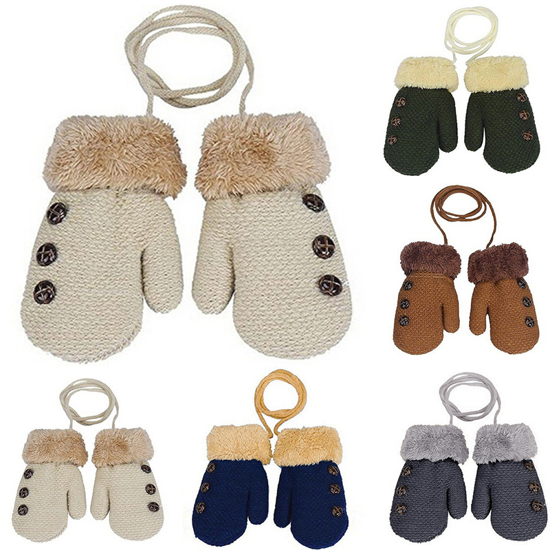 Children s Finger Gloves Autumn and Winter Baby Mitten Knitted Children Warm Rope 1 3 Years 221118