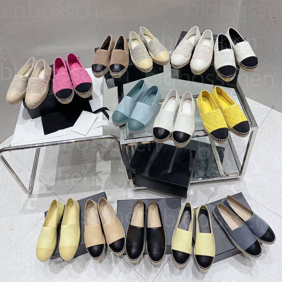 fisherman Espadrilles shoes classic flat loafers luxury fashion leather bottom stirrups woven twine ballet designer Casual walking shoes 35-40