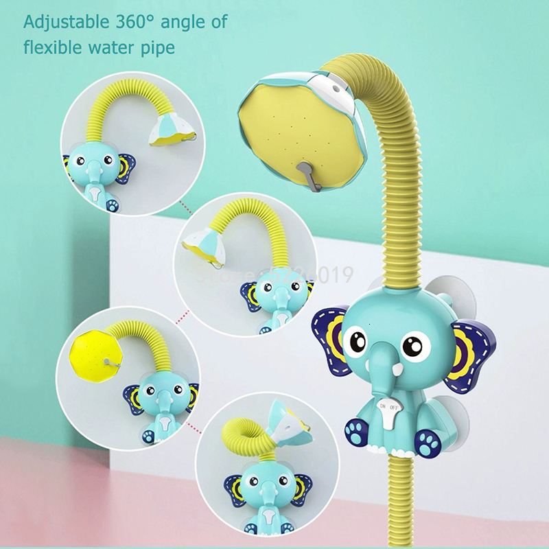 Bath Toys Electric Elephant Water Spray For Kids Baby room tub Faucet Shower Strong Suction Cup Children Game 221118