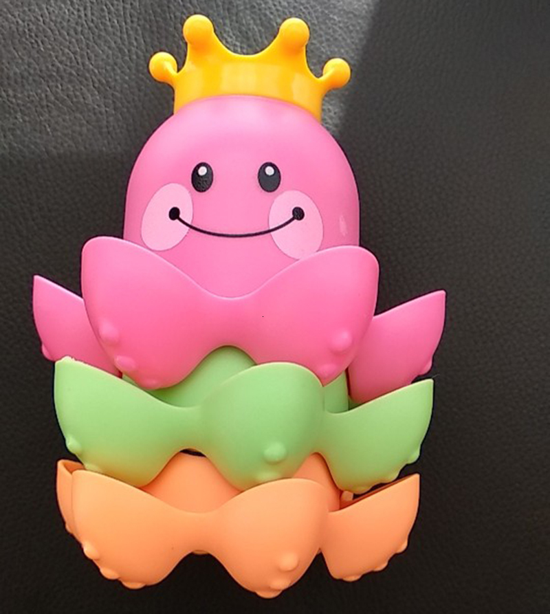 Bath Toys 1Pcs Kids Ocean Life octopus Stacking Cups Toy Children Play Educational Cute Cartoon room Beach 221118