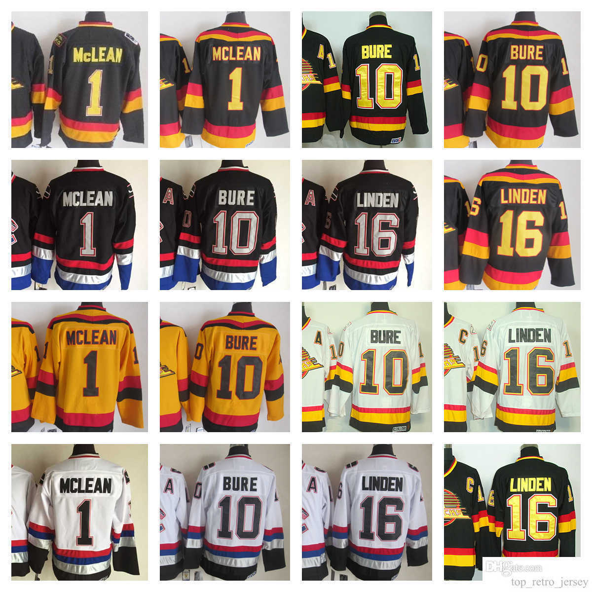 Vancouver''Canucks''New Retro Ice Hockey Jerseys 1 Kirk Mclea 10 Pavel Bure 16 Trevor Linden Stitched Jersey, Same as picture (with team name)
Vancouver''Canucks''New Retro Ice Hockey Jerseys 1 Kirk Mclea 10 Pavel Bure 16 Trevor Linden Stitched Jersey, Same as picture (with team name)