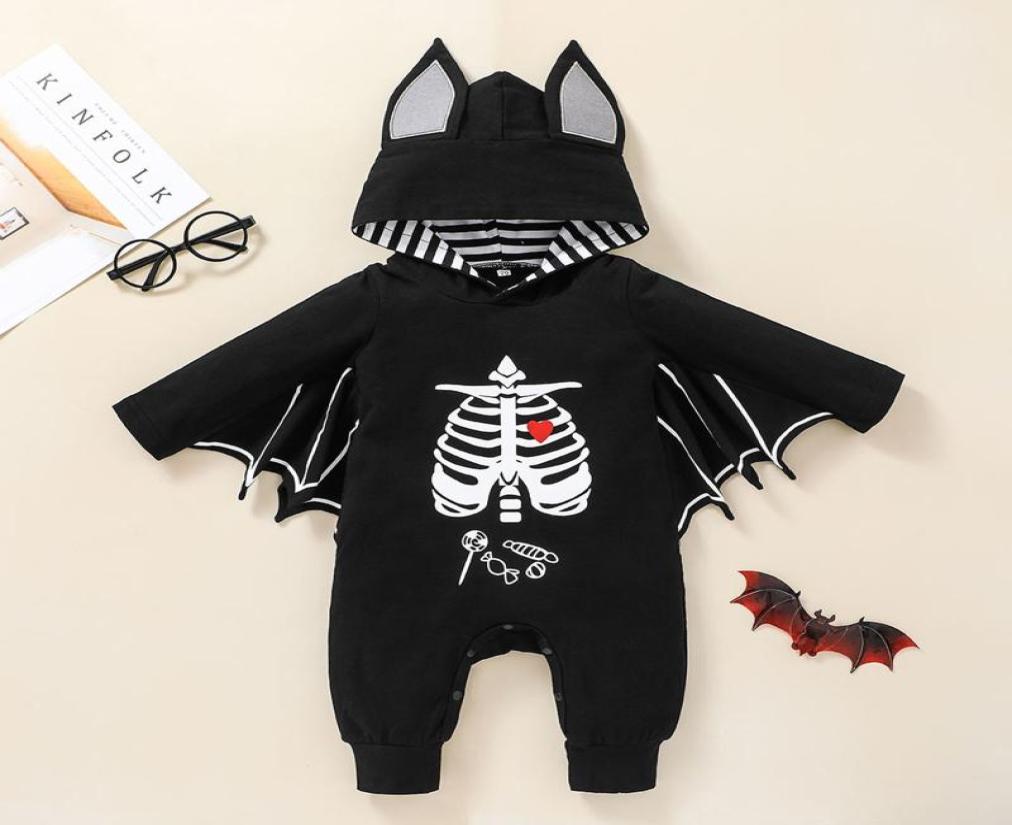 Jumpsuits Autumn Winter Born Infant Baby Boys Girls Halloween Bat Cosplay Costume Hooded Romper Jumpsuit Clothing Boy Kids Outfits, Black 
Jumpsuits Autumn Winter Born Infant Baby Boys Girls Halloween Bat Cosplay Costume Hooded Romper Jumpsuit Clothing Boy Kids Outfits, Black