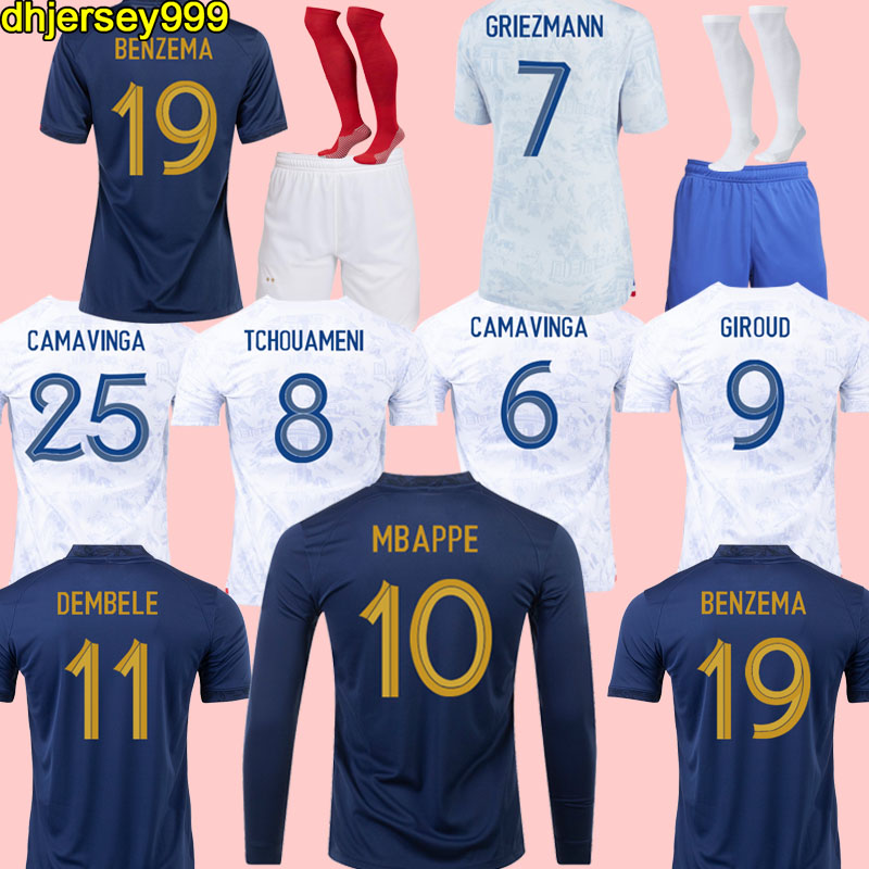 22 23 BENZEMA MBAPPE GRIEZMANN soccer jerseys French KANTE POGBA ZIDANE GIROUD MATUIDI VARANE PAVARO frances Maillot de football shirt Men kids kit Set 99903, Kids away
22 23 BENZEMA MBAPPE GRIEZMANN soccer jerseys French KANTE POGBA ZIDANE GIROUD MATUIDI VARANE PAVARO frances Maillot de football shirt Men kids kit Set 99903, Kids away