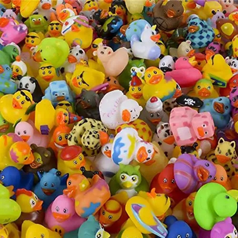 Bath Toys 5 100pcs Rubber Duck Kids And Toddler Toy Birthday Baby Shower School Classroom Gift Summer Beach Pool Activity 221118