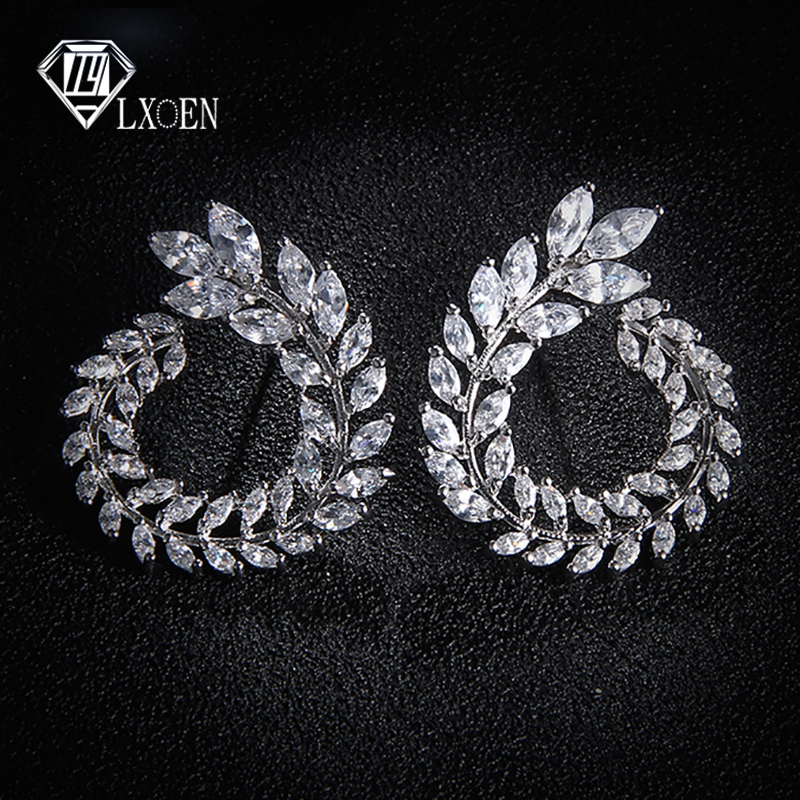 Stud LEXON Luxury Olive Branch Cubic Zirconia Earrings For Women White Gold Color Trendy Brand Brincos Gift E119 221119
Stud LEXON Luxury Olive Branch Cubic Zirconia Earrings For Women White Gold Color Trendy Brand Brincos Gift E119 221119