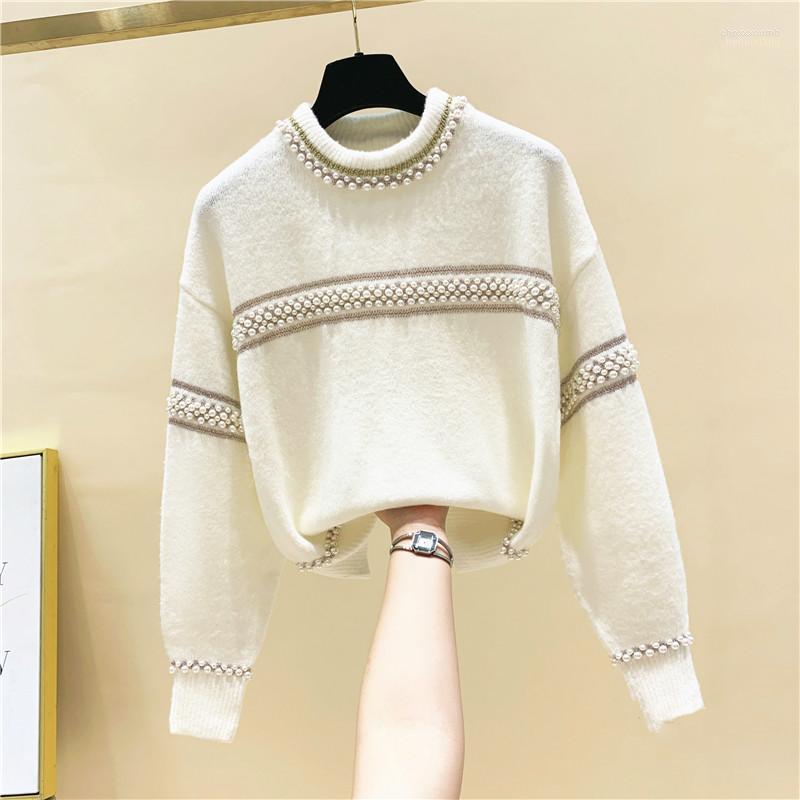 Women's Sweaters Women's Autumn Winter Warm Turtleneck Sweater Woman Beads Pullover Striped Loose Short Outer Wear Female Lady Jumper, Creamy-white
Women's Sweaters Women's Autumn Winter Warm Turtleneck Sweater Woman Beads Pullover Striped Loose Short Outer Wear Female Lady Jumper, Creamy-white