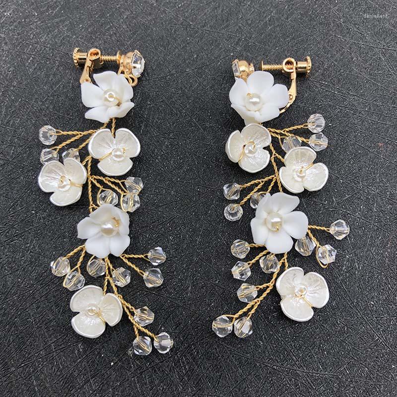 Dangle Earrings Bride Handmade Rhinestone Ceramic Flower Accessories Wedding Pendant Fashion Women Jewelry
Dangle Earrings Bride Handmade Rhinestone Ceramic Flower Accessories Wedding Pendant Fashion Women Jewelry