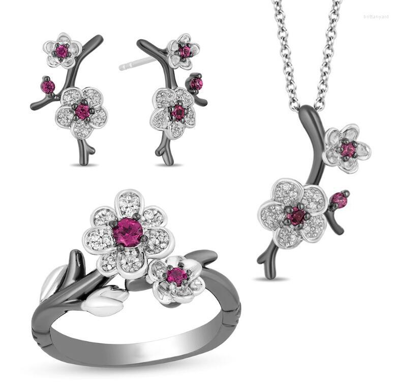 Necklace Earrings Set Hainon Gorgeous Luxury Black Gold Color Plum Blossom Plant For Women Red Zircon Exquisite Ring, Picture shown
Necklace Earrings Set Hainon Gorgeous Luxury Black Gold Color Plum Blossom Plant For Women Red Zircon Exquisite Ring, Picture shown