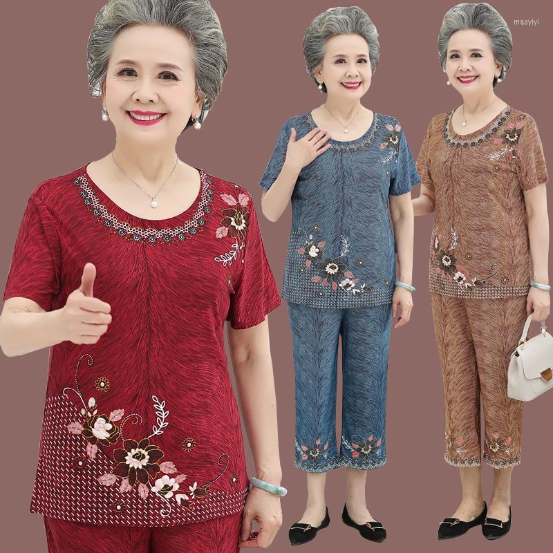 Women's Two Piece Pants Large Size Women 2 Set Loose Print Short-sleeved T-shirt Tops Suits Middle-aged Mother Summer 5XL Y870, Meihong
Women's Two Piece Pants Large Size Women 2 Set Loose Print Short-sleeved T-shirt Tops Suits Middle-aged Mother Summer 5XL Y870, Meihong