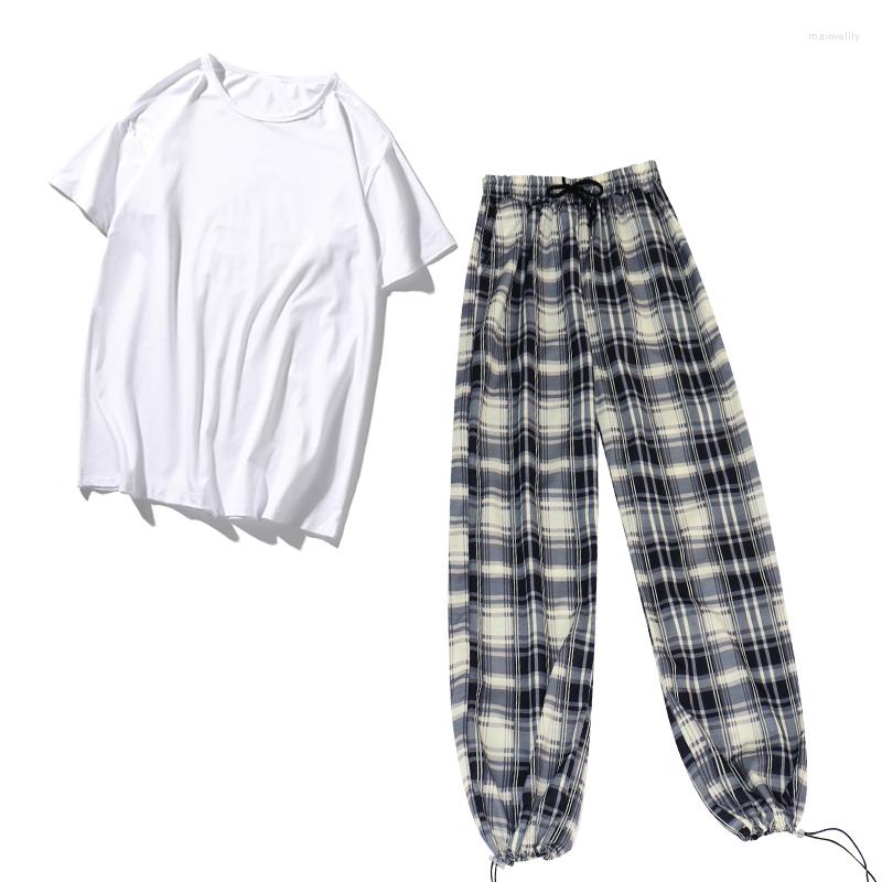 Women' Two Piece Pants Wide Leg Plus Size Sets Womens Summer Tees All-match Teens Streetwear Ins Trendy Harajuku Plaid Tracksuit Trouser, White tshirt
Women' Two Piece Pants Wide Leg Plus Size Sets Womens Summer Tees All-match Teens Streetwear Ins Trendy Harajuku Plaid Tracksuit Trouser, White tshirt