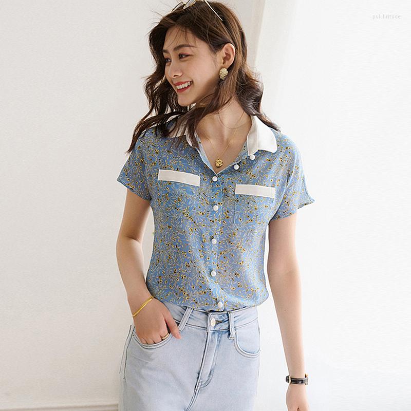Women' Blouses Silk Blouse Women Shirt Casual Style Vintage Printed Single-breasted Turn Down Neck Short Sleeve Pocket Fashion, Picture shown
Women' Blouses Silk Blouse Women Shirt Casual Style Vintage Printed Single-breasted Turn Down Neck Short Sleeve Pocket Fashion, Picture shown