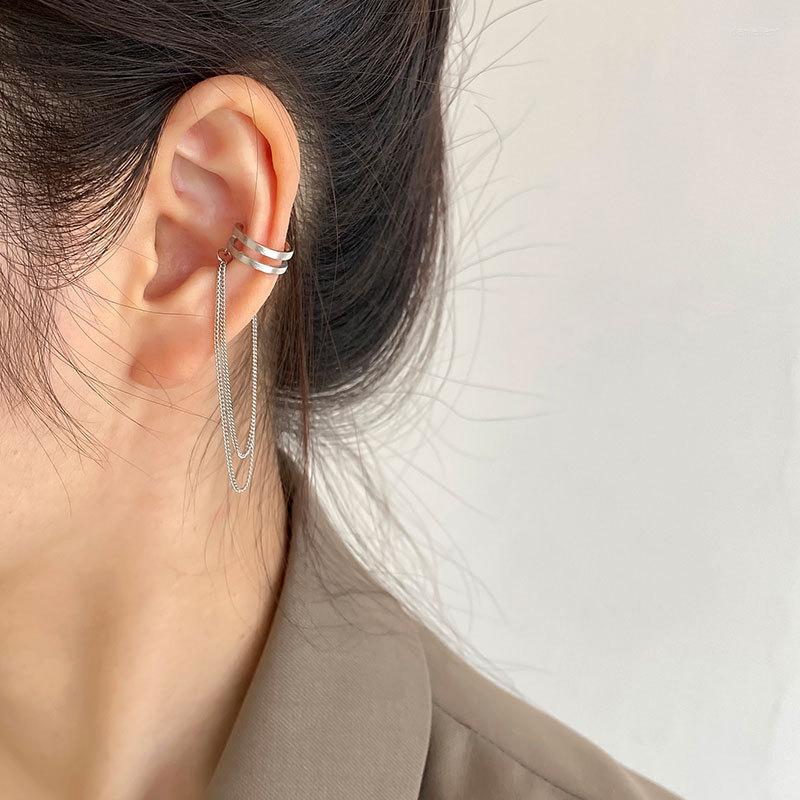 Backs Earrings 925 Sterling Silver Long Tassel Chain Clip On For Women Ear Cuffs Double Layer Fake Earings Without Piercing Jewelry
Backs Earrings 925 Sterling Silver Long Tassel Chain Clip On For Women Ear Cuffs Double Layer Fake Earings Without Piercing Jewelry