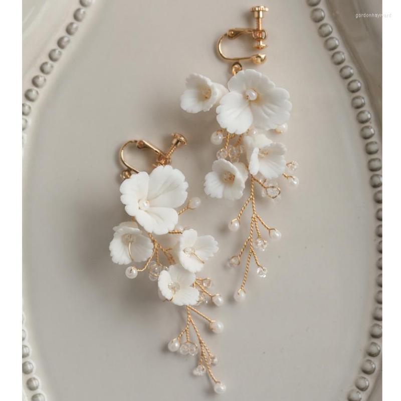 Dangle Earrings Porcelain Flower Bridal Pearls Wedding Drop Earring For Brides Accessories Women Birthday Party Evening Dress Jewelry
Dangle Earrings Porcelain Flower Bridal Pearls Wedding Drop Earring For Brides Accessories Women Birthday Party Evening Dress Jewelry