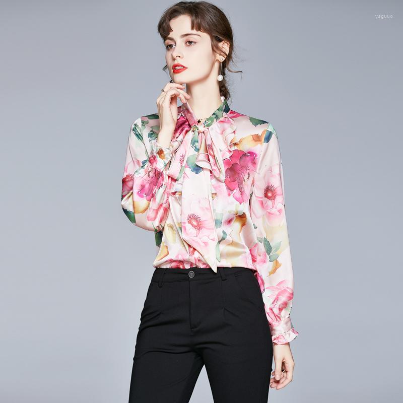 Women' Blouses 2022 Autumn Runway Silk Women' Shirt Long Sleeve Print Ruffle Tie Flowers Bow Dress Blouse Floral Office Ladies, Pink
Women' Blouses 2022 Autumn Runway Silk Women' Shirt Long Sleeve Print Ruffle Tie Flowers Bow Dress Blouse Floral Office Ladies, Pink