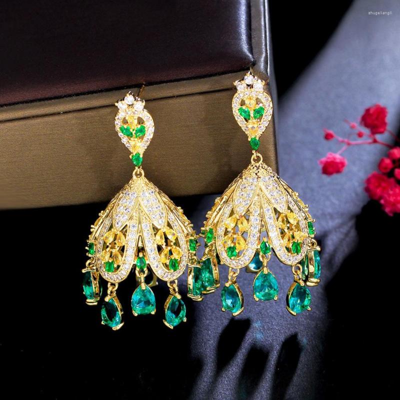 Dangle Earrings CWWZircons Unique Fringed Green Drop Chunky Cubic Zircon Gold Plated Big Pageant Vintage Ethnic Jewelry CZ473
Dangle Earrings CWWZircons Unique Fringed Green Drop Chunky Cubic Zircon Gold Plated Big Pageant Vintage Ethnic Jewelry CZ473