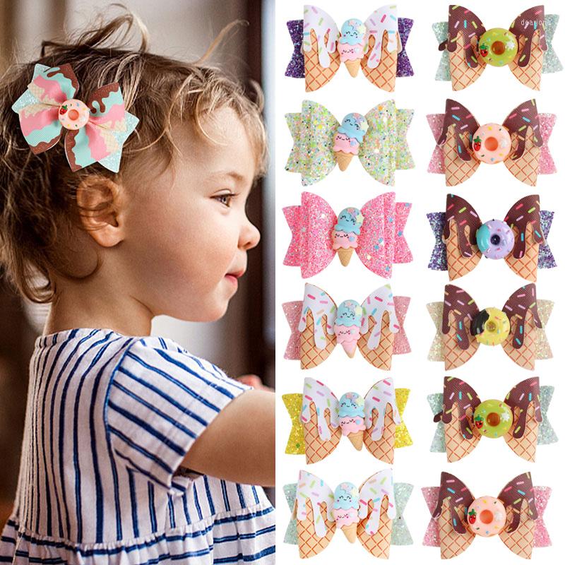 Hair Accessories Sweet Ice Cream Clips For Girls Glitter Bows Donut Hairpins Cartoon Daily School Barrettes Kids Headwear Accessoires, Ivory 
Hair Accessories Sweet Ice Cream Clips For Girls Glitter Bows Donut Hairpins Cartoon Daily School Barrettes Kids Headwear Accessoires, Ivory