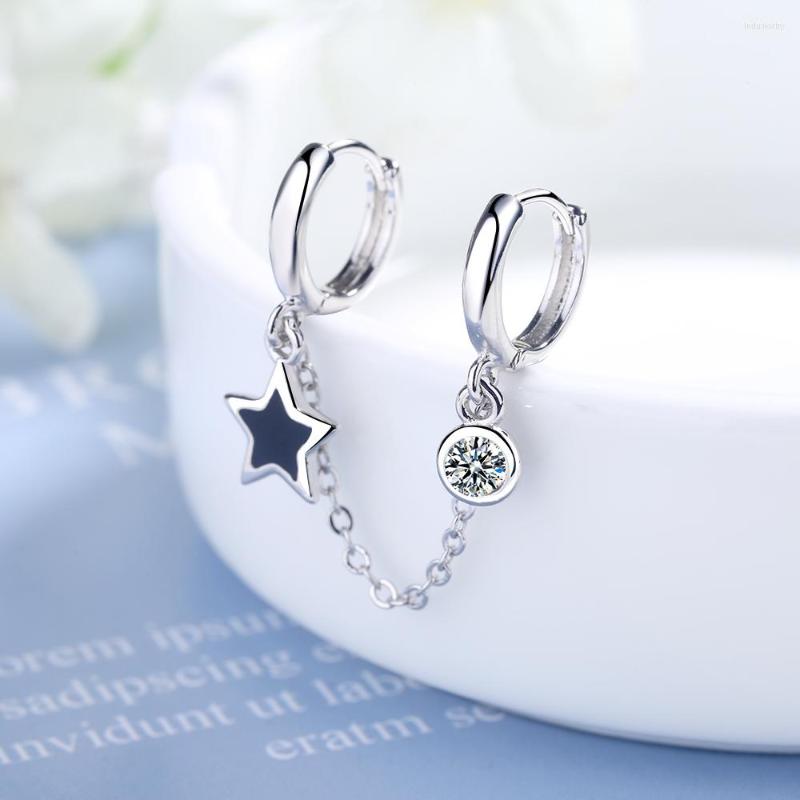Hoop Earrings 1PC 925 Sterling Silver Double Ear Hole Zircon Earring Black Drop Glaze Pentagram Star For Women Minimalist Gift
Hoop Earrings 1PC 925 Sterling Silver Double Ear Hole Zircon Earring Black Drop Glaze Pentagram Star For Women Minimalist Gift