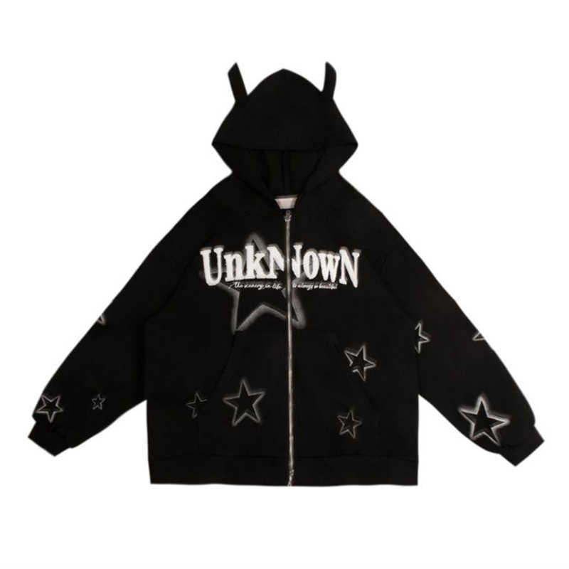 high version hip hop mens hoodies y2k designer sports hoodie little devil horns gothic cardigan sweater warm outerwear plus size, Black
high version hip hop mens hoodies y2k designer sports hoodie little devil horns gothic cardigan sweater warm outerwear plus size, Black