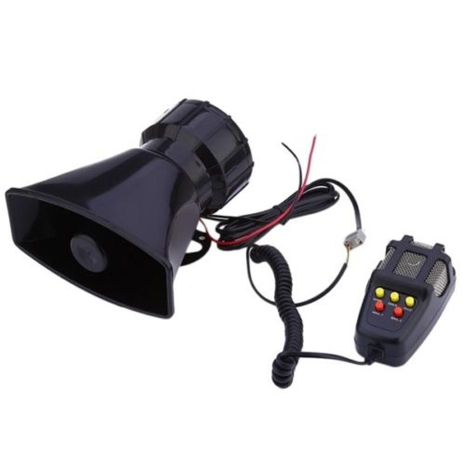 LARATH 1 set 5 Sound Loud Car Truck Speaker Warning Alarm Police Fire Siren Horn 12V 100W 105db With MIC Microphone183q