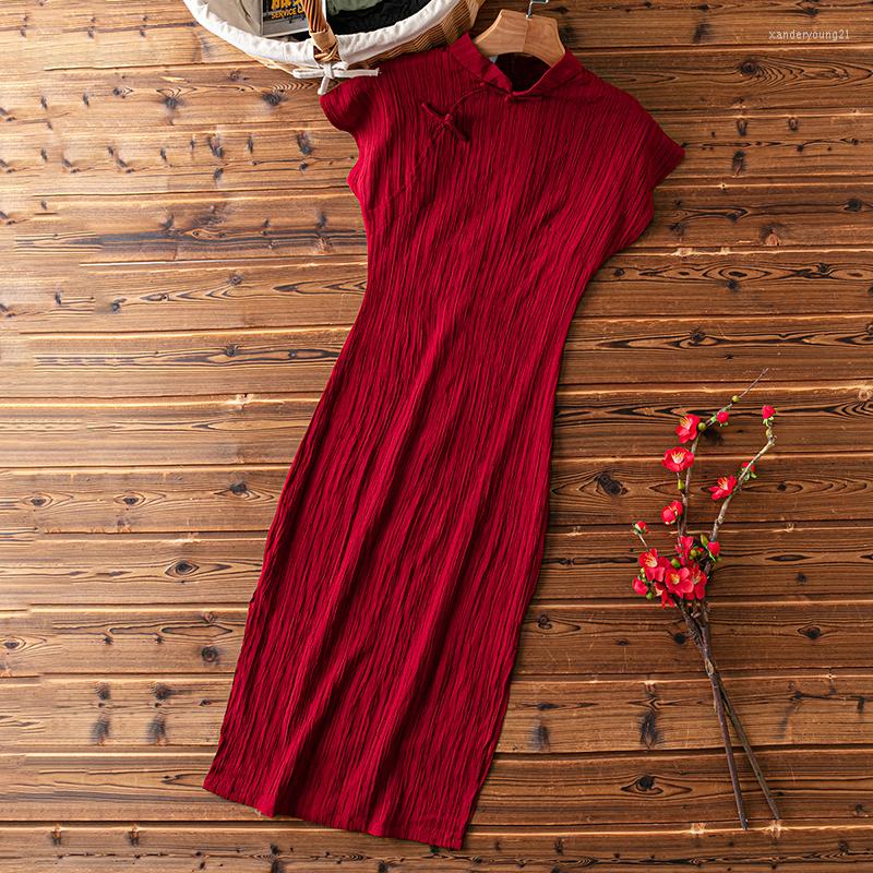 Ethnic Clothing Sexy Cheongsam Dress Chinese Traditional Costumes For Women Solid Color Summer Short Sleeve Slit Dresses Vintage Bodycon
Ethnic Clothing Sexy Cheongsam Dress Chinese Traditional Costumes For Women Solid Color Summer Short Sleeve Slit Dresses Vintage Bodycon