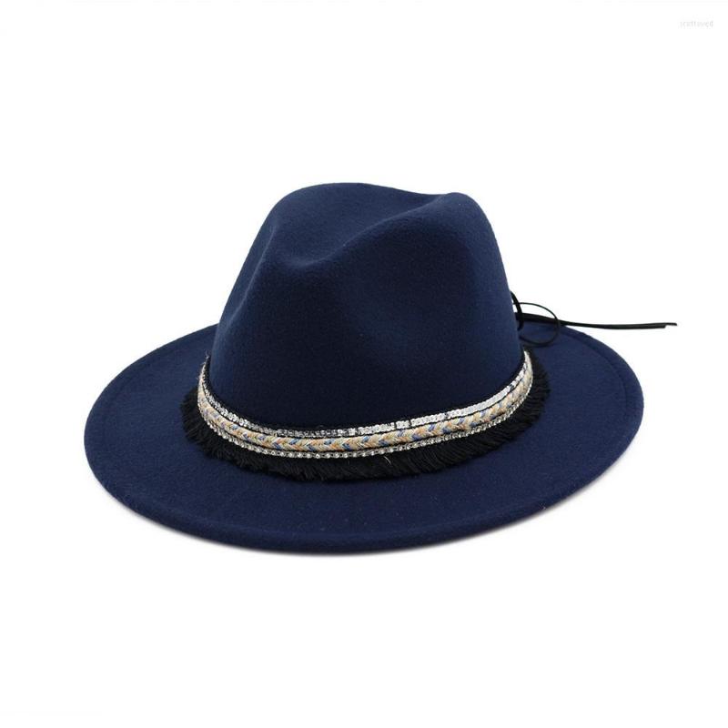 Berets Brand Soft Wool Floppy Wide Brim Fedora For Women Men Cap Lady Winter Grain Tassel Band Decor Trilby Panama Hat HF69, Pink
Berets Brand Soft Wool Floppy Wide Brim Fedora For Women Men Cap Lady Winter Grain Tassel Band Decor Trilby Panama Hat HF69, Pink