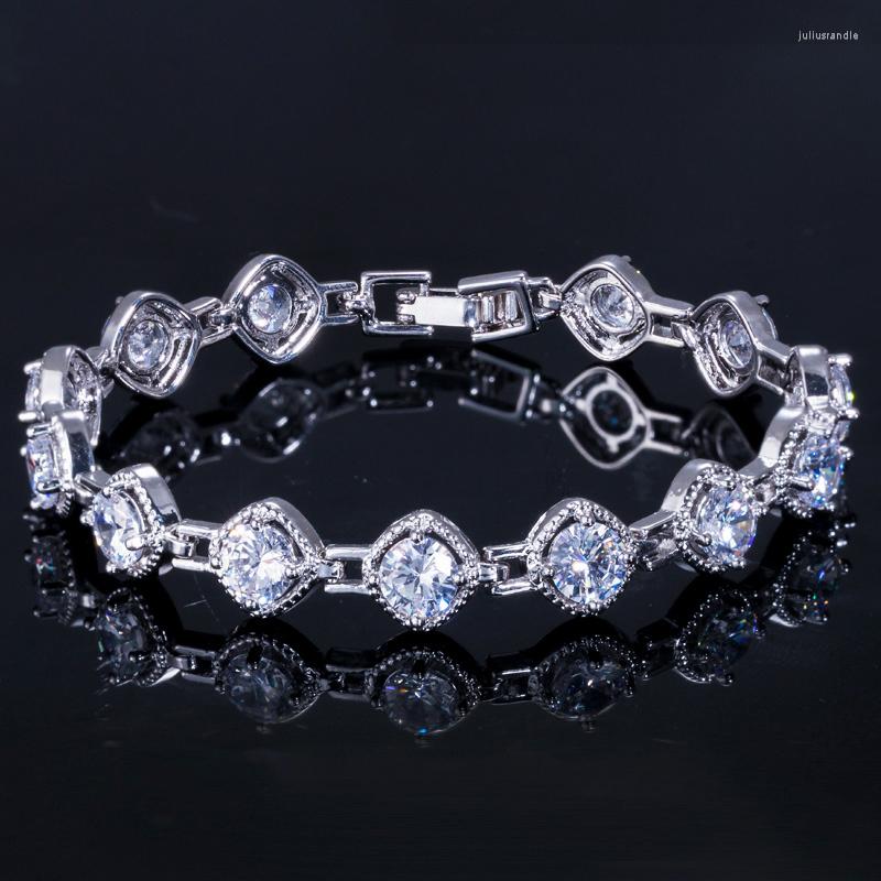 Link Bracelets ThreeGraces Round Cubic Zirconia Crystal Paved Silver Color Tennis Bracelet For Women Costume Accessories Party Gift
Link Bracelets ThreeGraces Round Cubic Zirconia Crystal Paved Silver Color Tennis Bracelet For Women Costume Accessories Party Gift