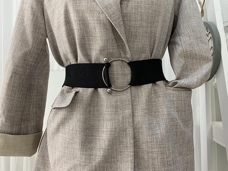 Belts LMQ Simple Design Waist Girdle Elastic Women Wide Round Buckle Decoration Belt Coat Sweater Dress Fashion Accessories, White
Belts LMQ Simple Design Waist Girdle Elastic Women Wide Round Buckle Decoration Belt Coat Sweater Dress Fashion Accessories, White