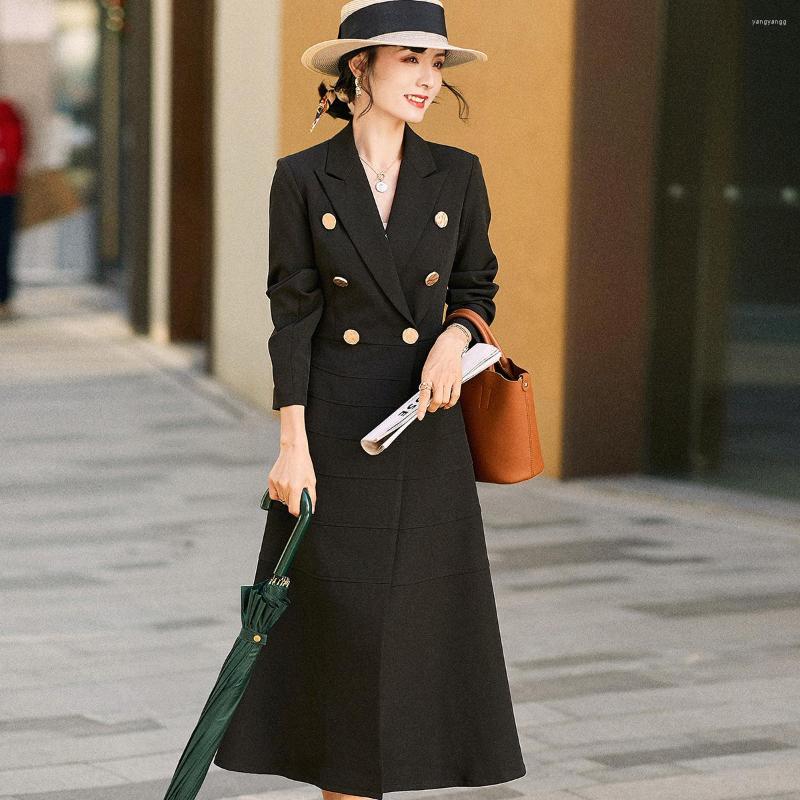 Women' Trench Coats Autumn Winter England Style Coat For Office Lady Black Double Breasted Long Sleeve Jackets Korean Women Turn-down
Women' Trench Coats Autumn Winter England Style Coat For Office Lady Black Double Breasted Long Sleeve Jackets Korean Women Turn-down