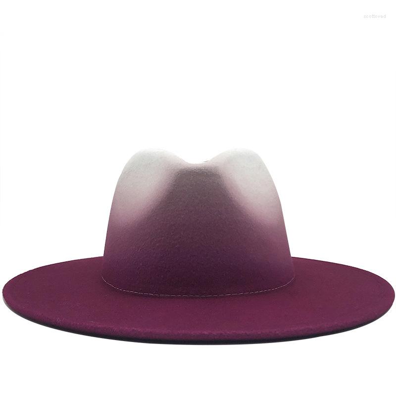 Berets Wool Vintage Felt Hat Fedora With Wide Brim Gentleman Elegant Gradient Two-tone For Women Men Winter Jazz Caps Cowboy, Brown
Berets Wool Vintage Felt Hat Fedora With Wide Brim Gentleman Elegant Gradient Two-tone For Women Men Winter Jazz Caps Cowboy, Brown
