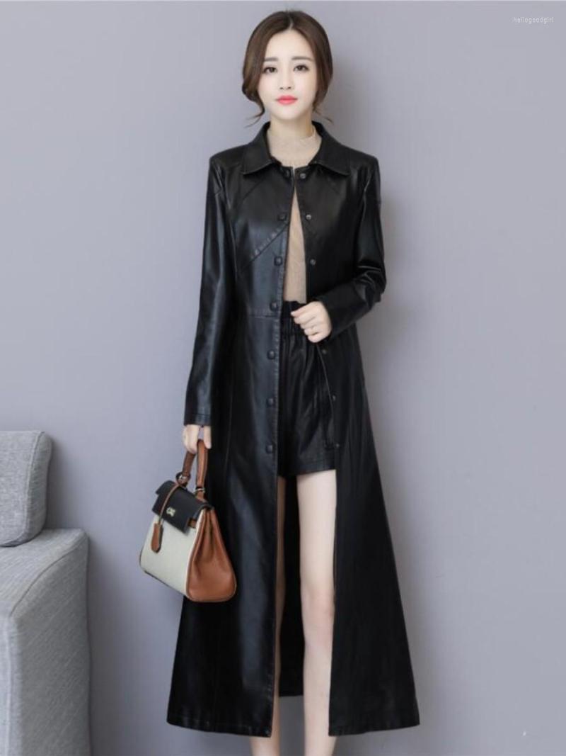 Women's Leather Quality 2022 Spring Genuine Windbreaker Jacket Female Long Sheepskin Trench Coat Korean Slim Fashion Winter Outwear, Black
Women's Leather Quality 2022 Spring Genuine Windbreaker Jacket Female Long Sheepskin Trench Coat Korean Slim Fashion Winter Outwear, Black