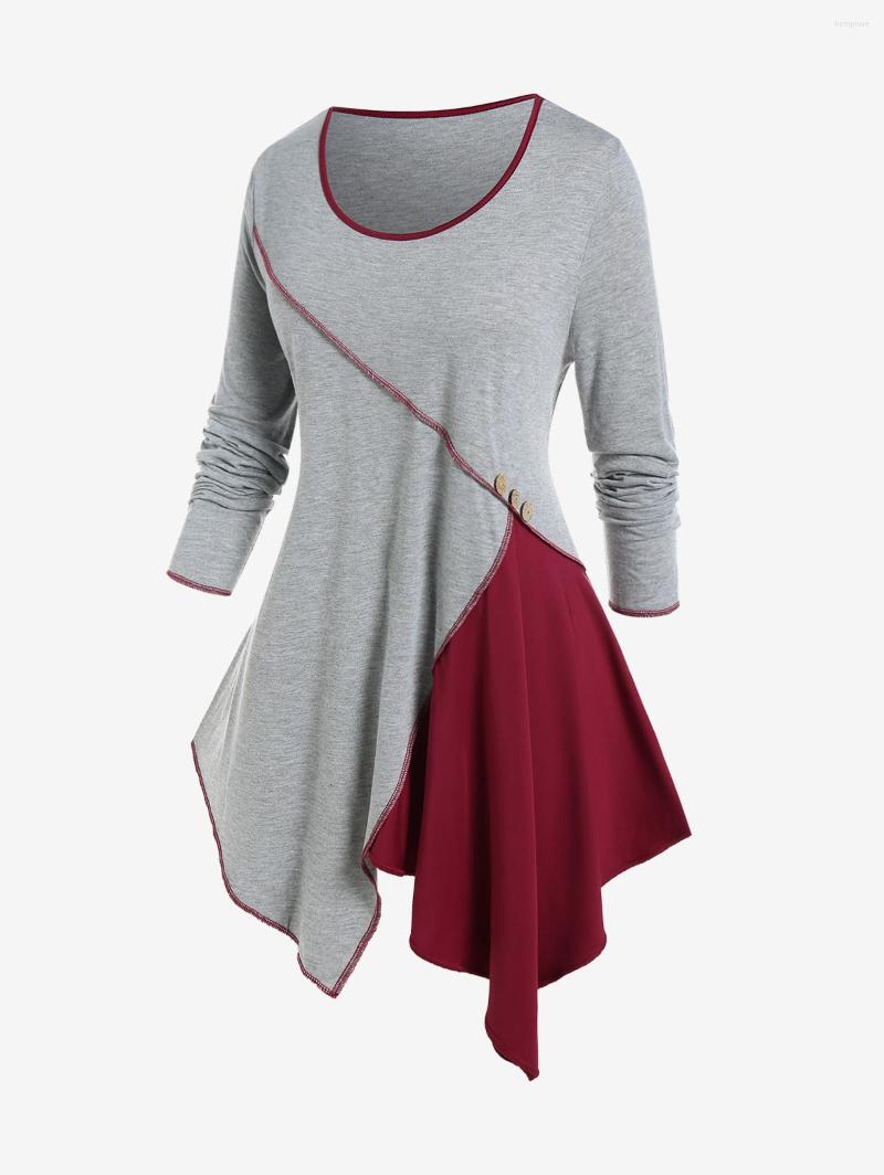 Women's T Shirts ROSEGAL Contrast Piping Colorblock Asymmetric Tees Women's Plus Size Long Sleeves Tops Scoop Neck Two Tone Autumn, Light gray
Women's T Shirts ROSEGAL Contrast Piping Colorblock Asymmetric Tees Women's Plus Size Long Sleeves Tops Scoop Neck Two Tone Autumn, Light gray