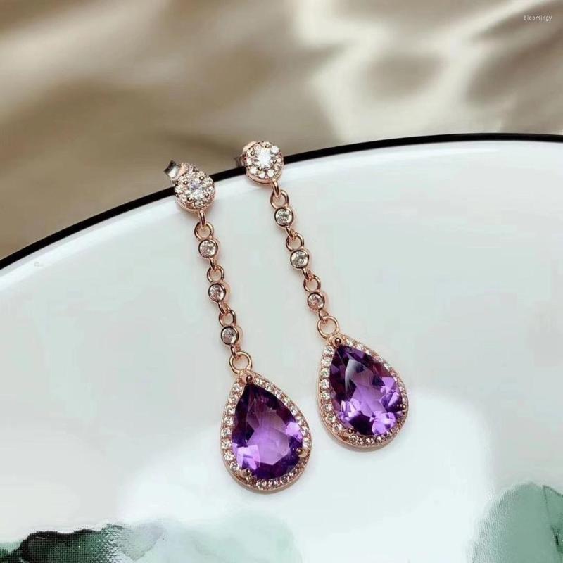 Stud Earrings Wedding Gift Elegant High Quality Trendy Amethys Earring 925 Sterling Silver Fahshion Natural And Real
Stud Earrings Wedding Gift Elegant High Quality Trendy Amethys Earring 925 Sterling Silver Fahshion Natural And Real