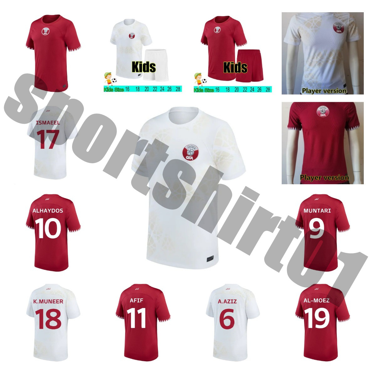 2022 2023 Qatar Soccer Jerseys national ALHAYDOS AFIF ALI HATEM team HAYDOS BOUDIAF HASSAN MUNTARI World KHOUKHI ASAD ALMOEZ home away 22 23 Cup football shirt player
2022 2023 Qatar Soccer Jerseys national ALHAYDOS AFIF ALI HATEM team HAYDOS BOUDIAF HASSAN MUNTARI World KHOUKHI ASAD ALMOEZ home away 22 23 Cup football shirt player