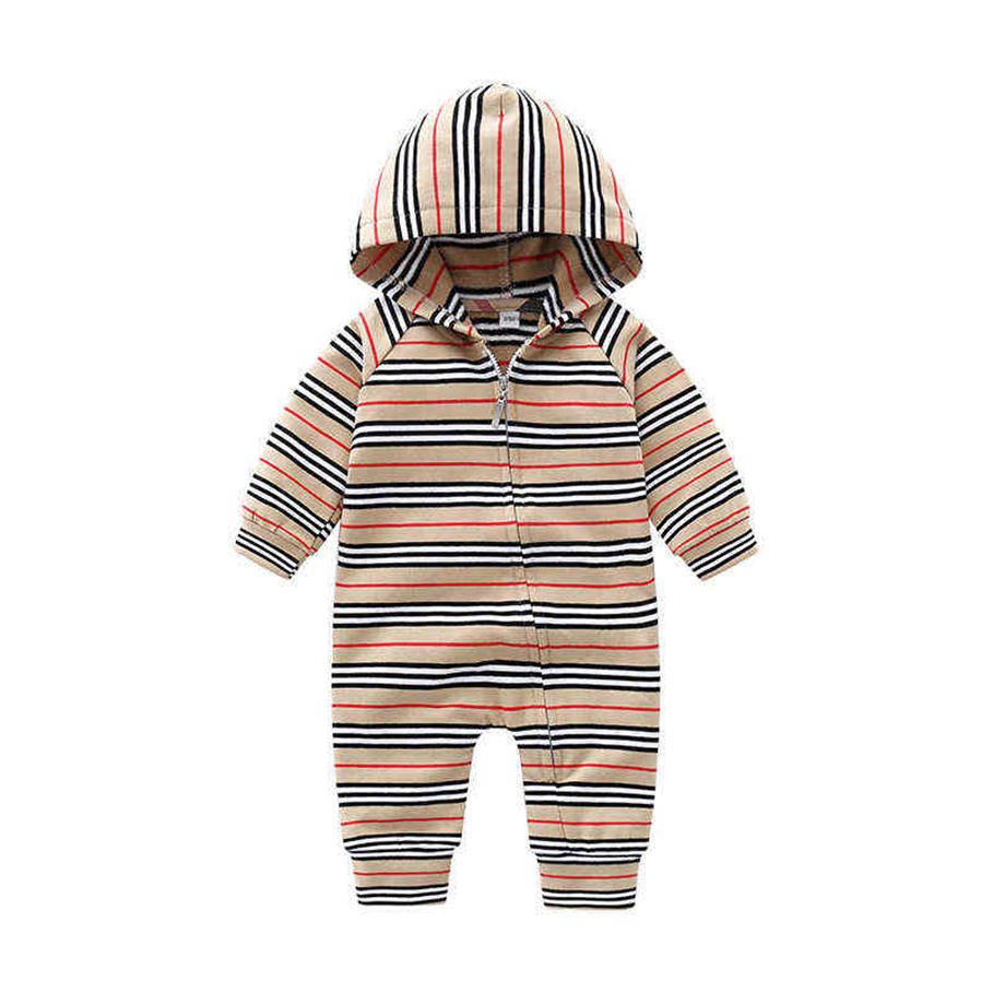 Designer Kid Clothes Newborn Baby Boy Girl Romper 2021 Autumn Long Sleeves Hoodie Stripe Jumpsuits Infant Toddler Clothes Spring G22060303f, Khaki
Designer Kid Clothes Newborn Baby Boy Girl Romper 2021 Autumn Long Sleeves Hoodie Stripe Jumpsuits Infant Toddler Clothes Spring G22060303f, Khaki